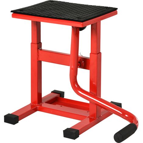 Cavalletto Alzamoto en Acciaio max 150kg avec Manovelle et Surface Caoutchouc, 48x34x43 cm, Rouge