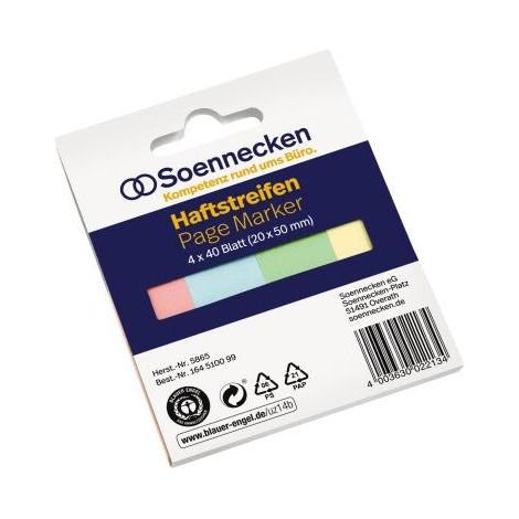 Soennecken Haftstreifen 5865 RC 20x50mm 40Bl. sort. 4 St./Pack. (1/3)