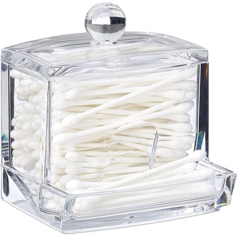 Étui transparent en acrylique pour cotons-tiges, boîte de rangement pour cotons cosmétiques, boîte de rangement pour échantillons de bureau (1/5)