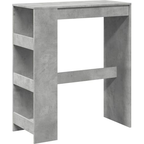 Maison Exclusive - Mesa alta bar con estantes madera gris hormigó