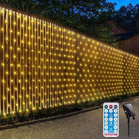 Outdoor Bush Net Lights, 12 x 5 ft Mesh Net Lights Waterproof with Remote Control and Timer for Bedroom and Balcony (Warm White) (1/5)