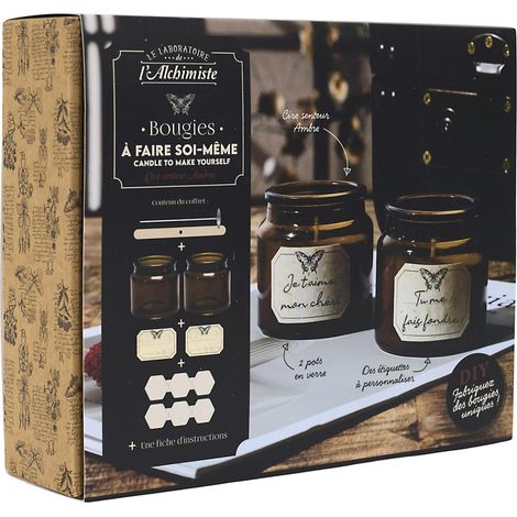 Coffret Bougie Apothicaire à Confectionner "DIY" 20cm Ambre (1/5)