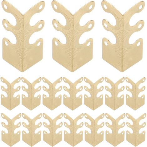 30 protège-coins pour meubles, fer, doré, pour coins pointus (1/5)
