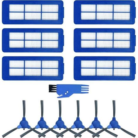 Accessori per robot aspirapolvere, per Eufy RoboVac 11S MAX/15C MAX/30C MAX/G30, 6 filtri + 6 spazzole laterali + 1 spazzola di pulizia blu -Crezuo (1/4)