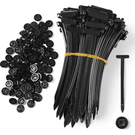 100 attaches/colliers de serrage en nylon à usage général — colliers de serrage en nylon, outils de fixation de câbles en plastique, colliers de serrage automobiles résistants aux UV (1/5)