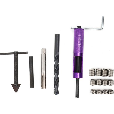 Kit de réparation de filetage 1/2 po-13 UNC avec 12 inserts filetés, outil manuel pour la maintenance mécanique 1/2 po-13 (1/5)