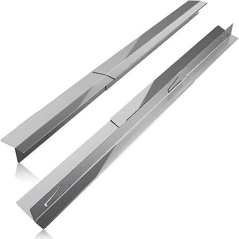 Lot de 2 couvre-plaques de cuisson en acier inoxydable, réglables, résistants et faciles à nettoyer. (1/4)