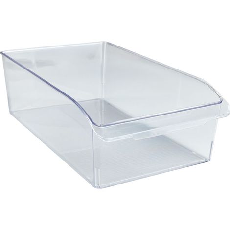 Organisateur frigo transparent 21x11x37 cm – PET alimentaire – Rangement placard taille L – Empilable pour cuisine ordonnée (1/4)