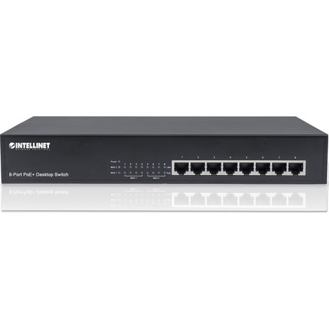 Switch Ethernet Fast PoE+ a 8 Porte, Supporto IEEE 802.3at/af, Alimentazione Power-over-Ethernet, Versione Endspan, Design da Tavolo o Rack, Nero (1/5)