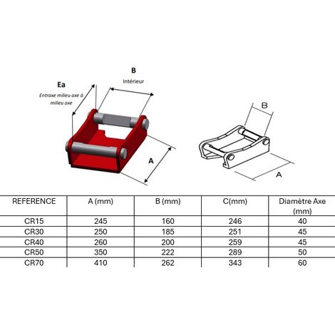 Godet Curage Inclinable MB15 Reprise CR15 1200mm lame lisse MBI - 1,2-1,8T - MB-70743901101
