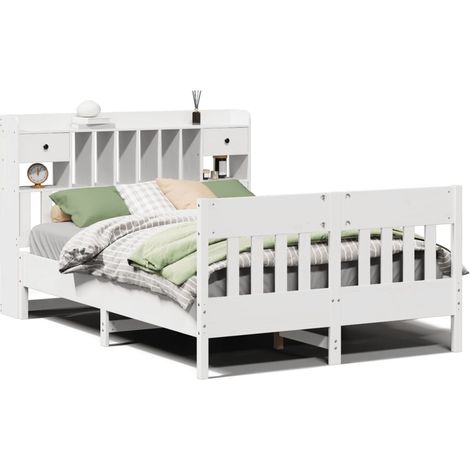 Maison Exclusive - Letto senza Materasso Bianco 140x190 cm Legno Massello di Pino