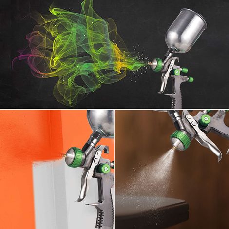 LVLP – Mini pistolet de pulvérisation d'air, Kit de pulvérisation de peinture, buse de 1.3mm, pulvérisateur à tasse de fluide de 600ml pour peindre les murs de meubles de voiture (1/5)