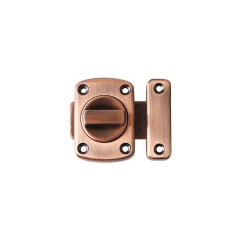 Cerraduras para puertas, pestillo giratorio con 6 tornillos para puertas, ventanas, armarios y jardines, bronce rojo - Crezuo