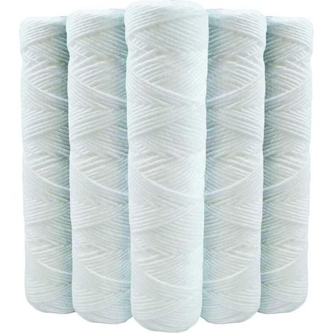 Bardusch – Lot de 5 cartouches filtrantes anti sédiments 20µm – Fil bobiné en polypropylène – Pour eau froide et chaude jusqu'à 110°C (1/4)
