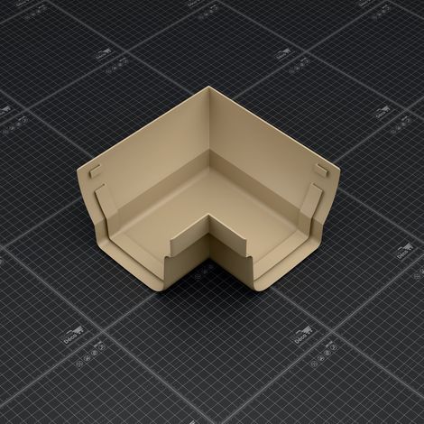 Angle int. 90° face plane / Angle ext. 90° face galbée pour gouttière double profil - Sable
