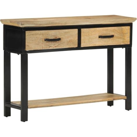 Table console 110x30x75 cm bois de manguier massif brut (1/2)