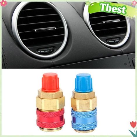 Tbest connecteur rapide haut-bas A/C Connecteur à Coupleur Rapide R134A Haute Basse Pression en Alliage D'aluminium moto coffret (1/5)