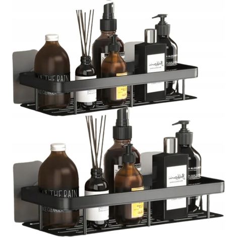2 Stück selbstklebende Wandregale für Dachboden, Badezimmer, Dusche