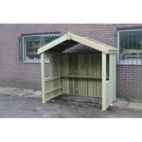 XL Smoking Shelter with Apex Roof - Timber - L119 x W170 x H224 cm - Minimal Assembly Required