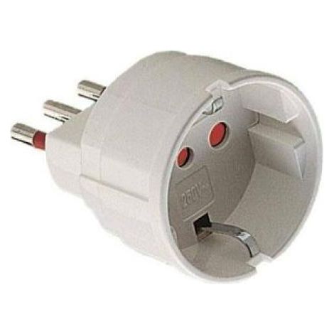 Rosi material electric schuko adapter 2p+e 16a white - rs7701b