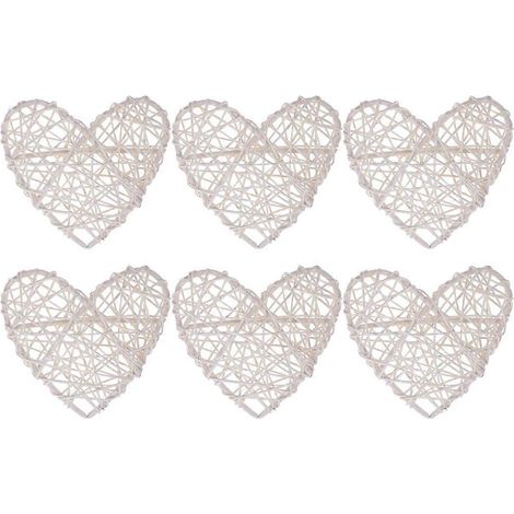 Pendentifs en rotin en forme de cœur, accessoires photo de mariage, 18 pièces (1/5)