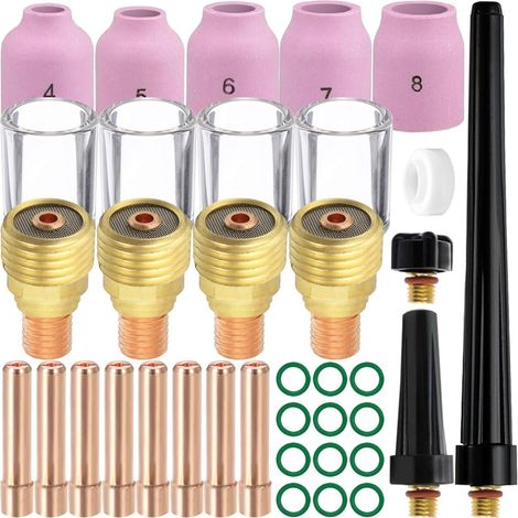 Buses en Alumine Coupe en Verre 10 Corps de Pince pour TIG Torche de soudage DB SR WP-9 20 25 Pistolet de soudage Pièces de Rechange Coupe en céramique Pince de Serrage Kit d'accessoires (1/5)