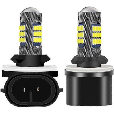 Lot de 2 ampoules H27 881 pour automobile, feux antibrouillard avant LED ultra-lumineux 880, H27W, anti-ampoule, feux de route/brouillard pour voiture, blanc 6000K, 12V (1/5)