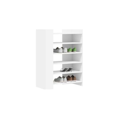 Etagères à chaussures en bois Lizza L75xH100xP38 – Élégance et praticité-Blanc (1/5)