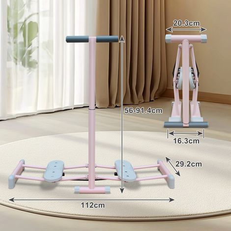 Macchina da sci pieghevole con regolazione in 4 altezze, pedali antiscivolo e maniglie, rosa HAVRYA (1/2)