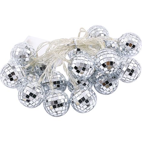 Guirlande Lumineuse Boule Miroir LED - 9,8 Pieds - 20 Boules Réfléchissantes - Pour Décoration Intérieure Fêtes Noël Soirées Disco - Alimentation USB (1/5)