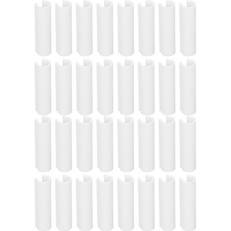 32 pièces de pinces de serrage multifonctionnelles et réutilisables en PVC pour tuyaux de serre, couvertures de piscine, toiles d'ombrage, blanches, petite taille. (1/5)
