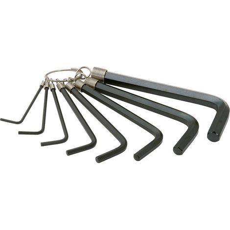 KS Tools - Jeu de clés mâles 6 pans sur anneau, 8 pièces - 151.3250