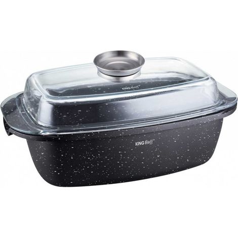 BANDEJA PARA ASAR DE MÁRMOL KINGHOFF 5,5 L + TAPA KH-1608 (1/5)