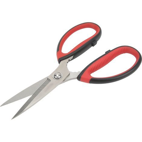 Küchenschere aus Edelstahl, asymmetrische Form, ergonomischer Griff für Küche und Büro (1/5)