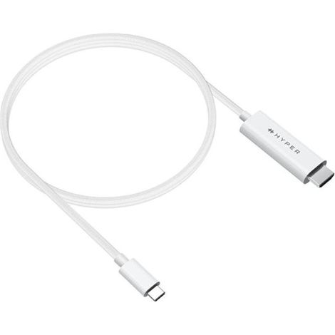 Connettore USB-C maschio bianco a 24 pin, connettore HDMI maschio da 2,5 m a 19 pin, tipo A