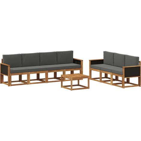 Set di divani da esterno 7 pz Naturale e Antracite vidaXL (1/5)