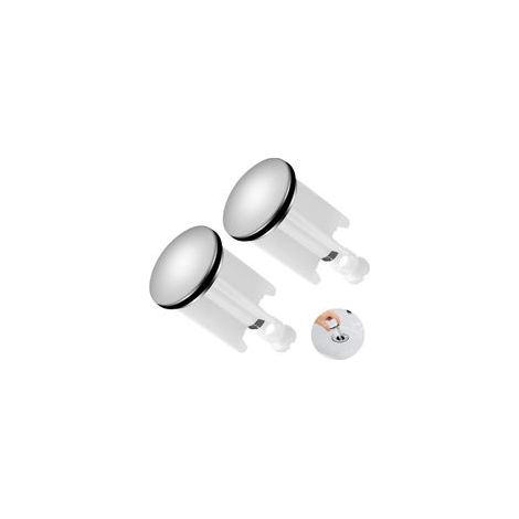 2PCS Bouchon de vidange Universel pour lavabo - Bonde réglable en Laiton chromé Blanc - Compatible évier Cuisine et Salle de Bain - Bouchon lavabo Haute résistance - Système d'étanchéité Optimal (1/5)
