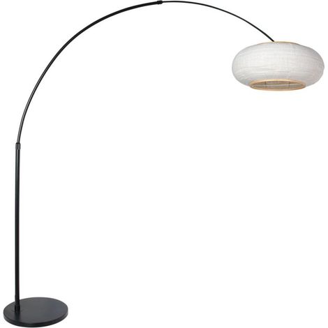 Lampe à arc noir Silva Alba avec capuche blanche - 4691ZW