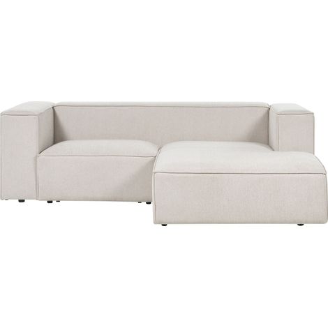 Corner Sofa 2 Seater VERNON Fabric Light Beige Left Hand