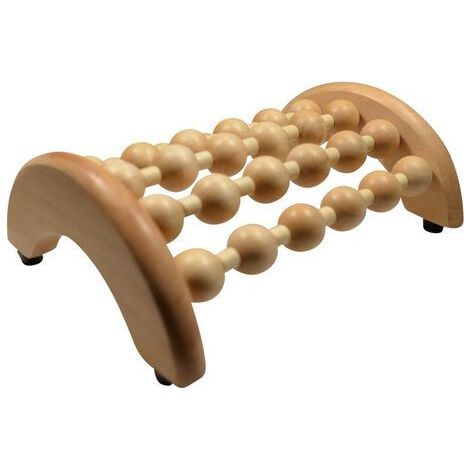 Masseur de pied en bois avec boules de massage - Beige - L 19 x l 13 x H 6,5 cm - Livraison gratuite (1/5)