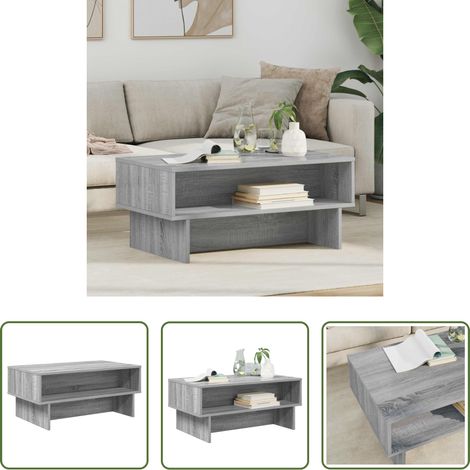 Table basse en bois d'ingénierie - Table basse Gris Sonoma 80 x 46 x 35 cm Bois d'ingénierie (1/5)
