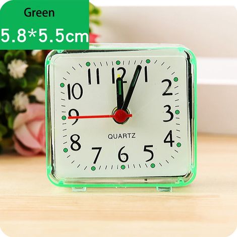 Réveil Analogique à Piles - Silencieux Sans Tic-Tac - Éclairage à Demande - Fonction Snooze - Son de Réveil Progressif - 5,8 x 5,5 cm - Blanc/Vert/Bleu/Rose - 1 Pièce (1/4)