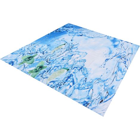 Rideau de douche suspendu imperméable et élastique avec crochets, pour baignoire, 150 x 180 cm (1/5)