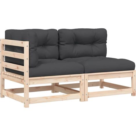 Maison Exclusive - Gartensofa mit Kissen 2-Sitzer Massivholz Kief