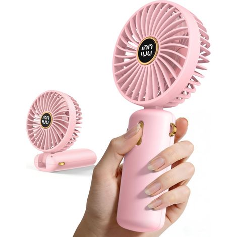 Ventilateur Portable Mini Poche Petit - Rechargeable USB Ventilo Main Portatif Silencieux Fan Pile Batterie Ventilateurs Hand Held Ventillateur Bureau Table Visage Voyage Externe Individuel Personnel (1/3)