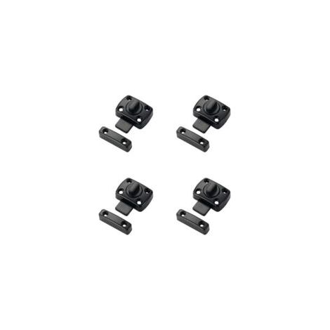 Cerradura de pestillo deslizante de aleación de zinc de 42x31 mm para puertas y ventanas, color negro mate, 4 piezas - Crezuo