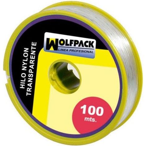 Wolfpack – Fil nylon transparent 1,0 mm – Bobine 100 m – Pour travaux manuels et décoration – Résistant aux UV et à l'humidité (1/2)