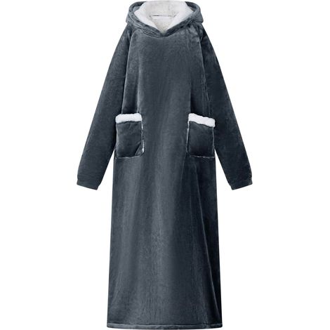 vidaXL Sweat à capuche couverture Bleu marine M Polaire et flanelle (1/4)