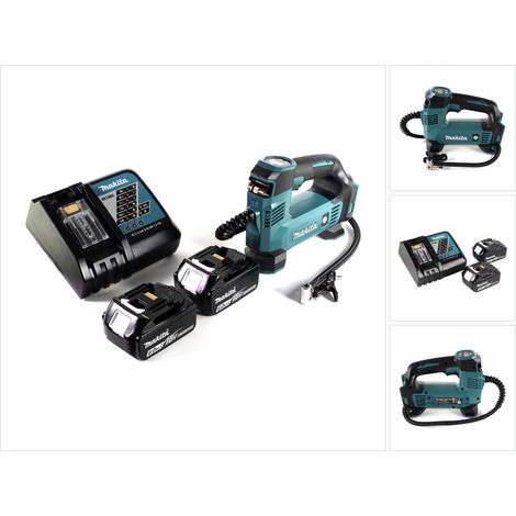 Makita DMP 180 RG Akku Kompressor 18 V 8,3 bar + 2x Akku 6,0 Ah + Ladegerät