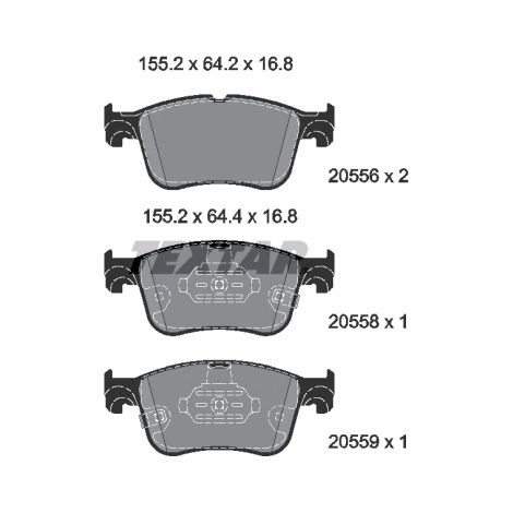 Kit de plaquettes de frein, frein à disque Textar 2055601 FORD 2209149 2210416